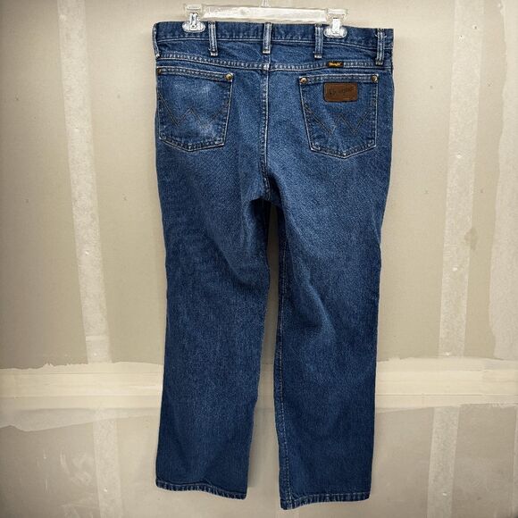 Wrangler Jeans Mens 34x30 Blue Denim Slim Fit Western Cowboy 36MWZPD Pants - Picture 5 of 8
